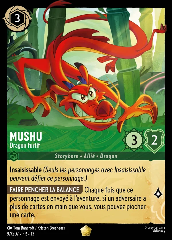Mushu - Dragon furtif — Disney Lorcana Personnage card from Attack of the Vine!
