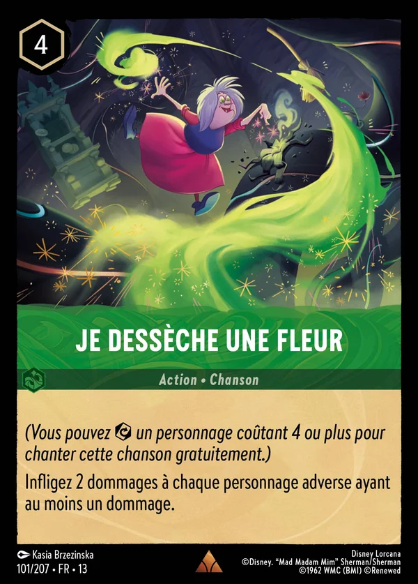 Je dessèche une fleur — Disney Lorcana Action card from Attack of the Vine!