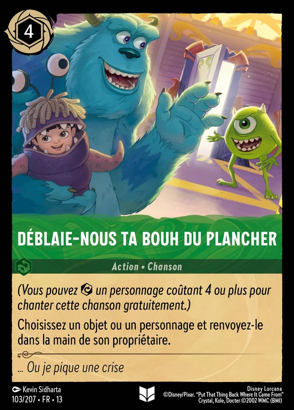 Déblaie-nous ta Bouh du plancher — Disney Lorcana Action card from Attack of the Vine!