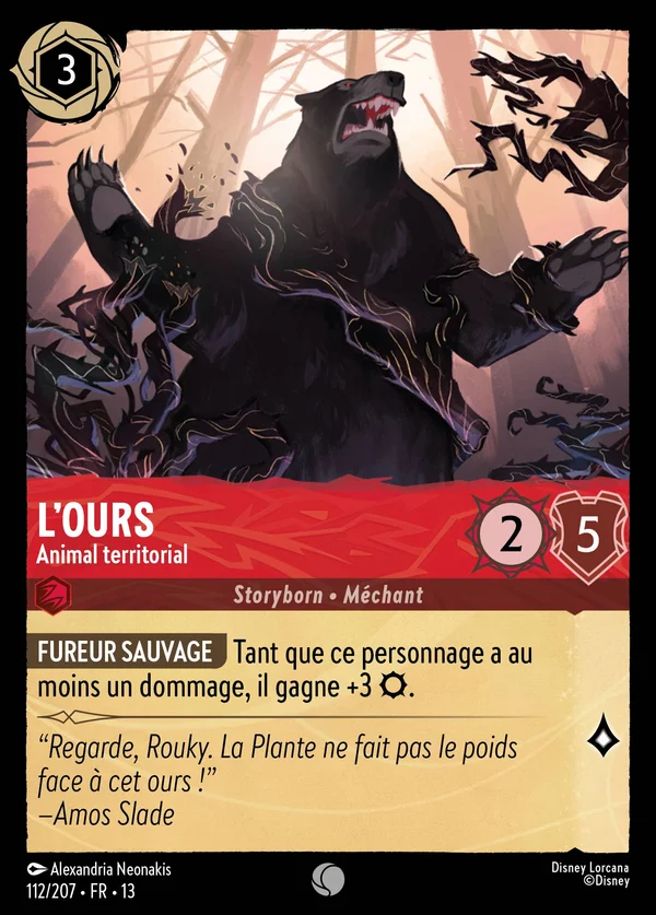 L'ours - Animal territorial — Disney Lorcana Personnage card from Attack of the Vine!