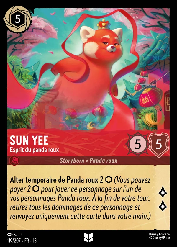 Sun Yee - Esprit du panda roux — Disney Lorcana Personnage card from Attack of the Vine!