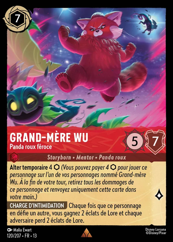Grand-mère Wu - Panda roux féroce — Disney Lorcana Personnage card from Attack of the Vine!
