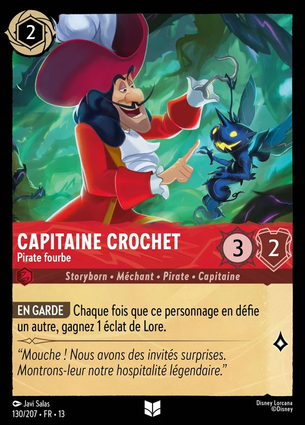 Capitaine Crochet - Pirate fourbe — Disney Lorcana Personnage card from Attack of the Vine!