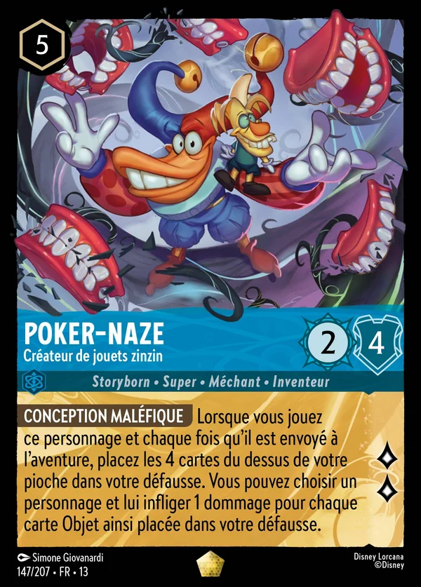 Poker-Naze - Créateur de jouets zinzin — Disney Lorcana Personnage card from Attack of the Vine!