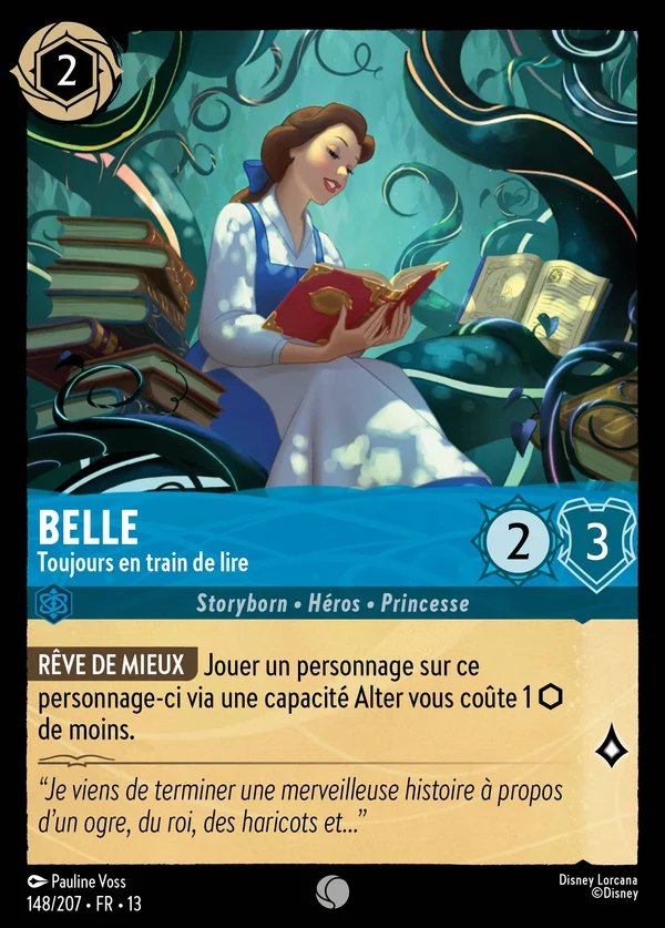 Belle - Toujours en train de lire — Disney Lorcana Personnage card from Attack of the Vine!