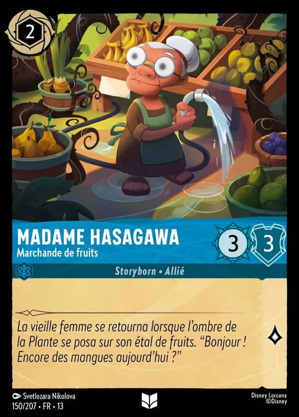 Madame Hasagawa - Marchande de fruits — Disney Lorcana Personnage card from Attack of the Vine!