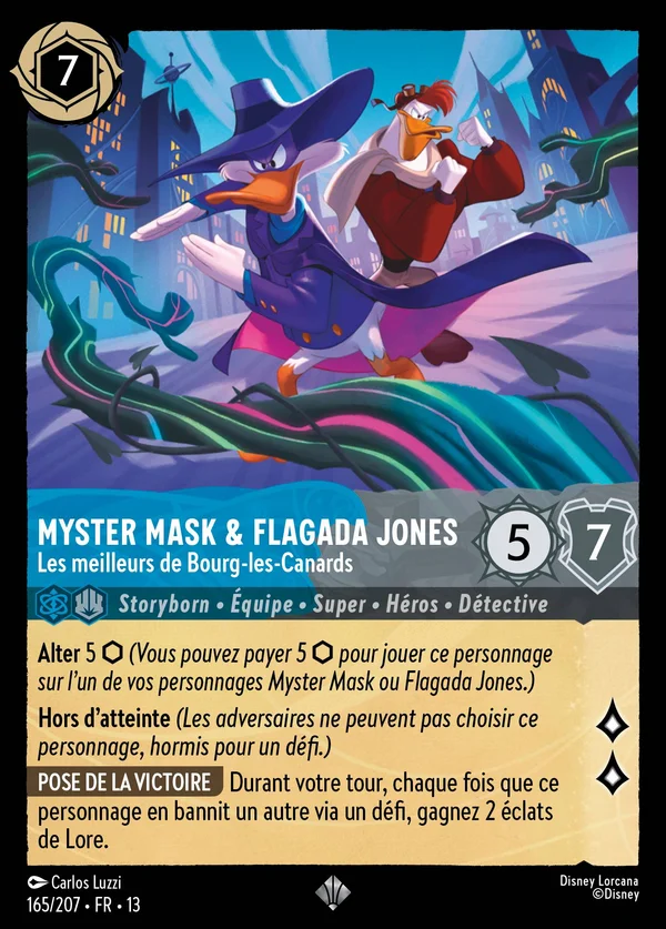 Myster Mask & Flagada Jones - Les meilleurs de Bourg-les-Canards — Disney Lorcana Personnage card from Attack of the Vine!