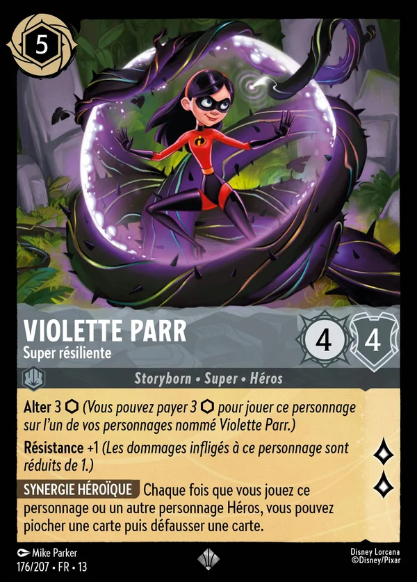 Violette Parr - Super résiliente — Disney Lorcana Personnage card from Attack of the Vine!