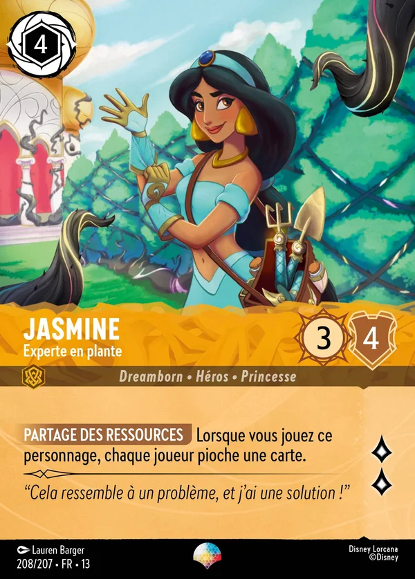 Jasmine - Experte en plante — Disney Lorcana Personnage card from Attack of the Vine!