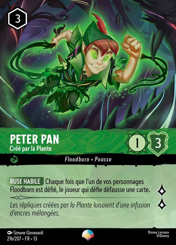 Peter Pan - Créé par la Plante — Disney Lorcana Personnage card from Attack of the Vine!