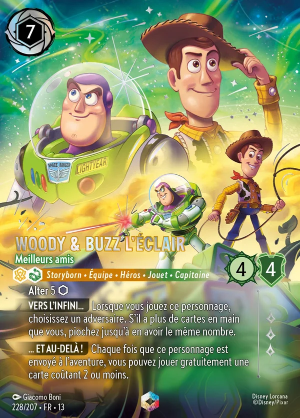 Woody & Buzz l'Éclair - Meilleurs amis — Disney Lorcana Personnage card from Attack of the Vine!