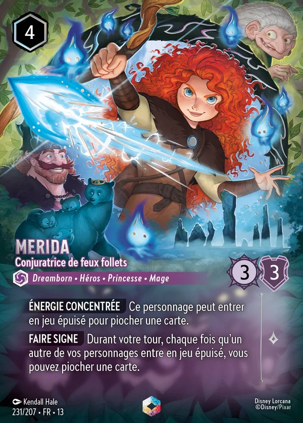 Merida - Conjuratrice de feux follets — Disney Lorcana Personnage card from Attack of the Vine!
