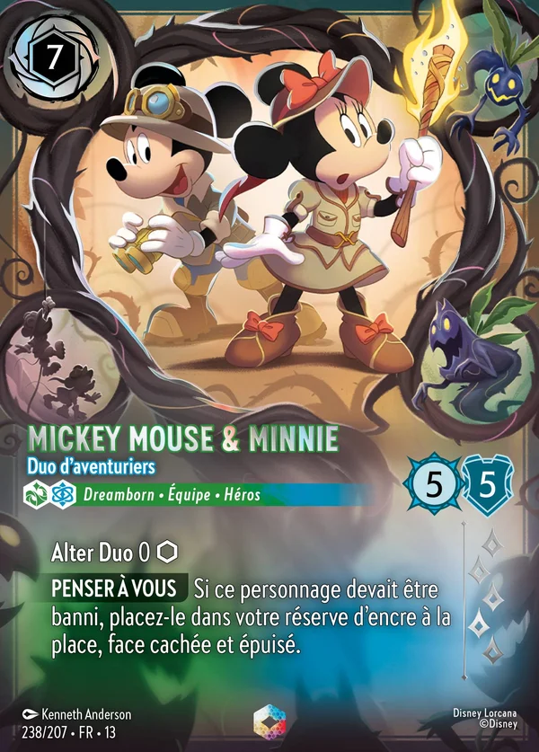 Mickey Mouse & Minnie - Duo d'aventuriers — Disney Lorcana Personnage card from Attack of the Vine!