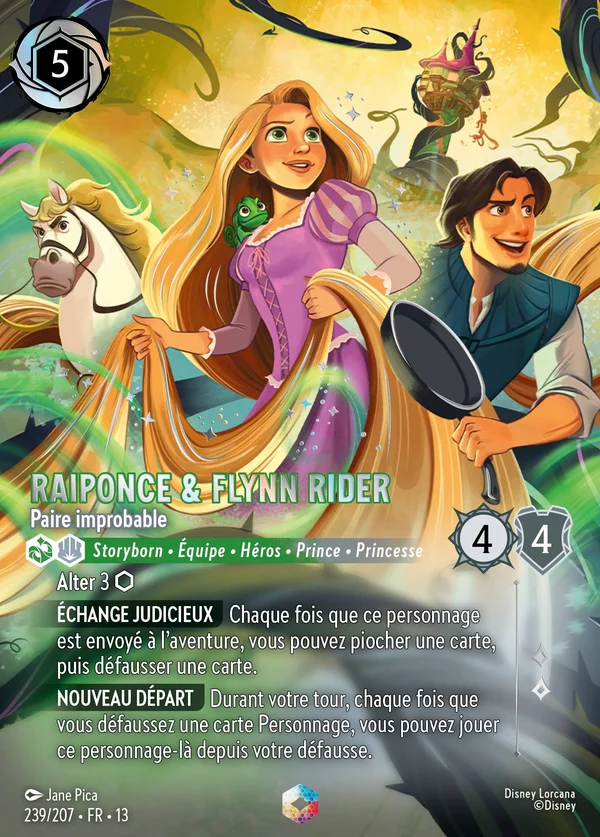 Raiponce & Flynn Rider - Paire improbable — Disney Lorcana Personnage card from Attack of the Vine!