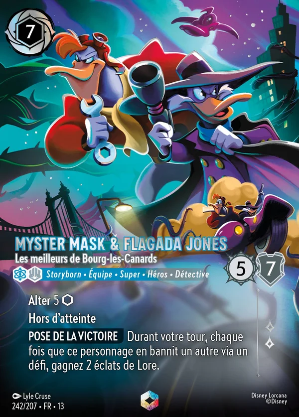 Myster Mask & Flagada Jones - Les meilleurs de Bourg-les-Canards — Disney Lorcana Personnage card from Attack of the Vine!