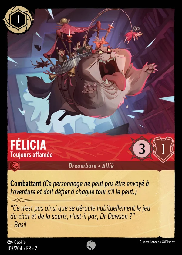 Félicia - Toujours affamée — Disney Lorcana Personnage card from Rise of the Floodborn