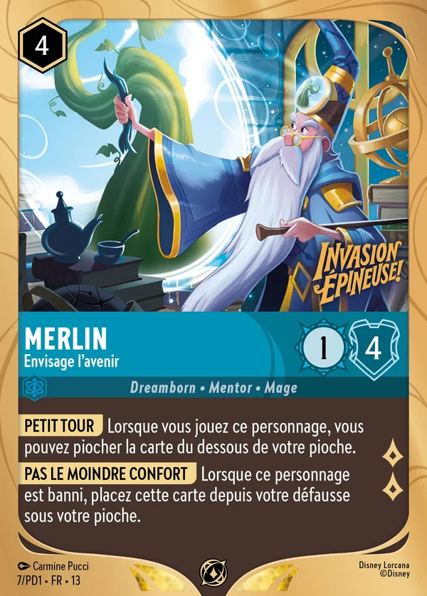 Merlin - Envisage l'avenir — Disney Lorcana Personnage card from Attack of the Vine!