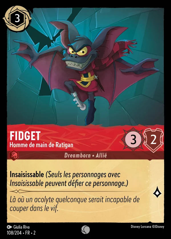 Fidget - Homme de main de Ratigan — Disney Lorcana Personnage card from Rise of the Floodborn