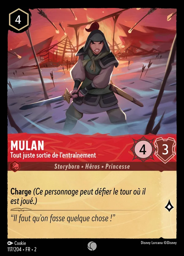 Mulan - Tout juste sortie de l'entraînement — Disney Lorcana Personnage card from Rise of the Floodborn