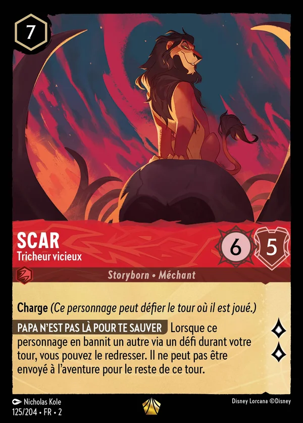 Scar - Tricheur vicieux — Disney Lorcana Personnage card from Rise of the Floodborn