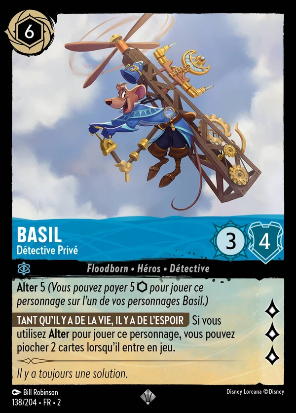 Basil - Détective Privé — Disney Lorcana Personnage card from Rise of the Floodborn