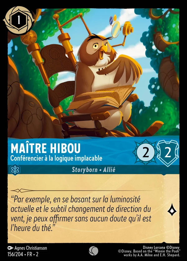 Maître Hibou - Conférencier à la logique implacable — Disney Lorcana Personnage card from Rise of the Floodborn