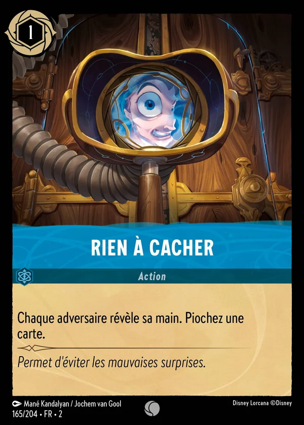 Rien à cacher — Disney Lorcana Action card from Rise of the Floodborn