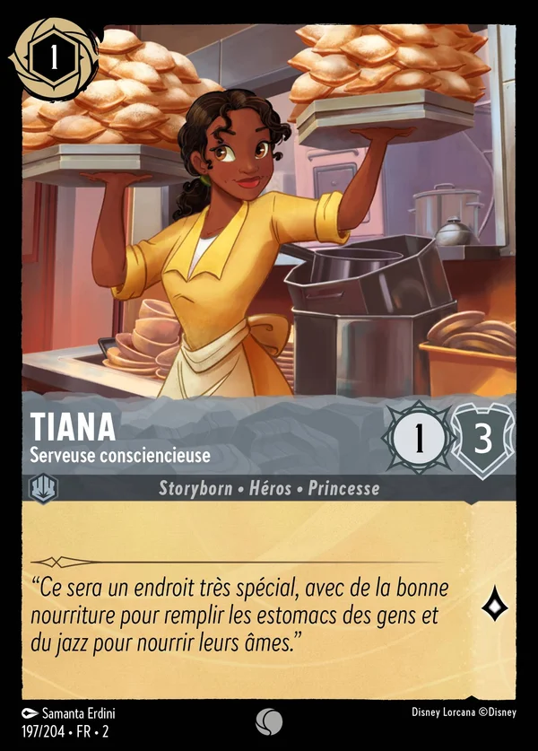 Tiana - Serveuse consciencieuse — Disney Lorcana Personnage card from Rise of the Floodborn
