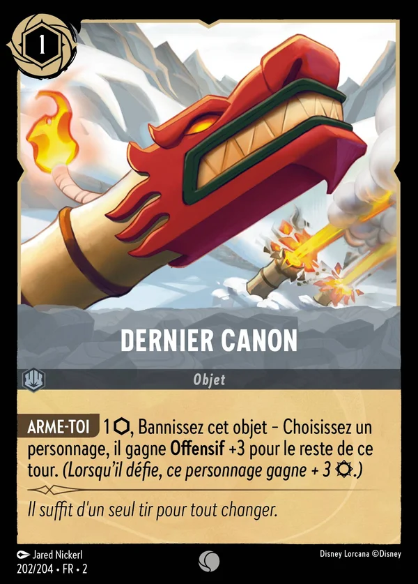 Dernier canon — Disney Lorcana Objet card from Rise of the Floodborn