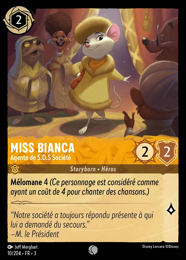 Miss Bianca - Agente de S.O.S Société — Disney Lorcana Personnage card from Into the Inklands
