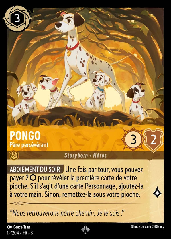Pongo - Père persévérant — Disney Lorcana Personnage card from Into the Inklands