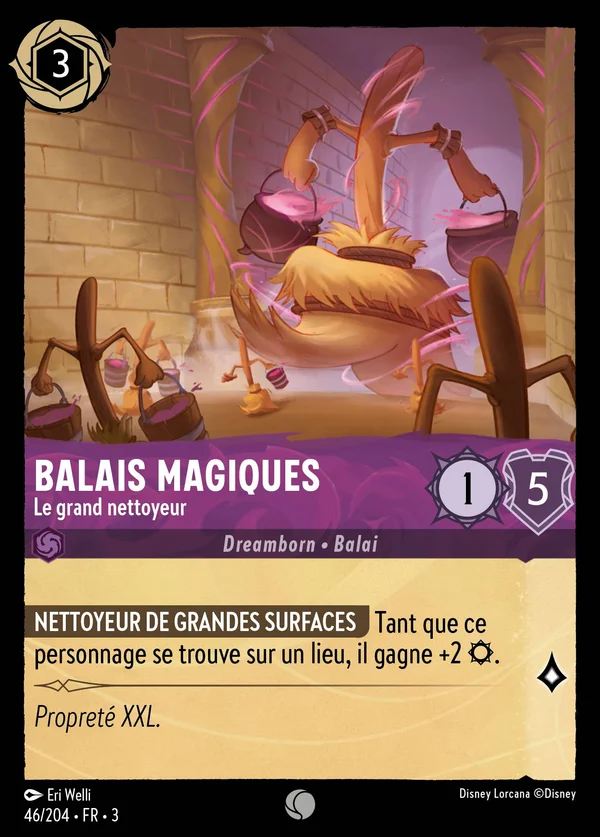 Balais magiques - Le grand nettoyeur — Disney Lorcana Personnage card from Into the Inklands