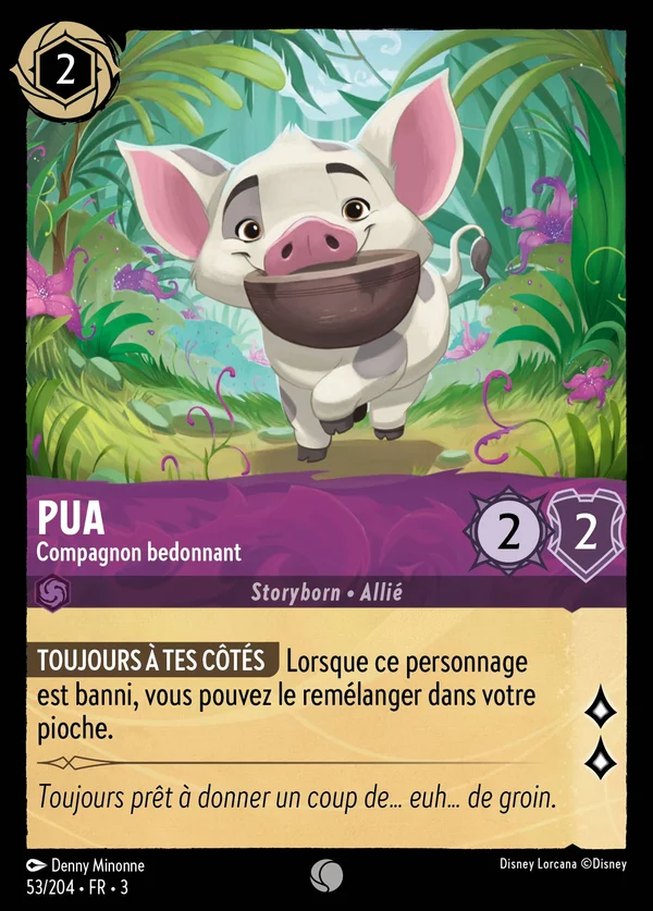 Pua - Compagnon bedonnant — Disney Lorcana Personnage card from Into the Inklands