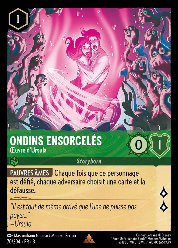Ondins ensorcelés - Œuvre d'Ursula — Disney Lorcana Personnage card from Into the Inklands