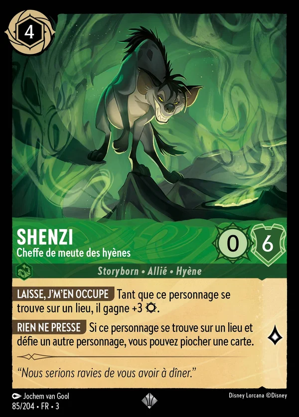 Shenzi - Cheffe de meute des hyènes — Disney Lorcana Personnage card from Into the Inklands