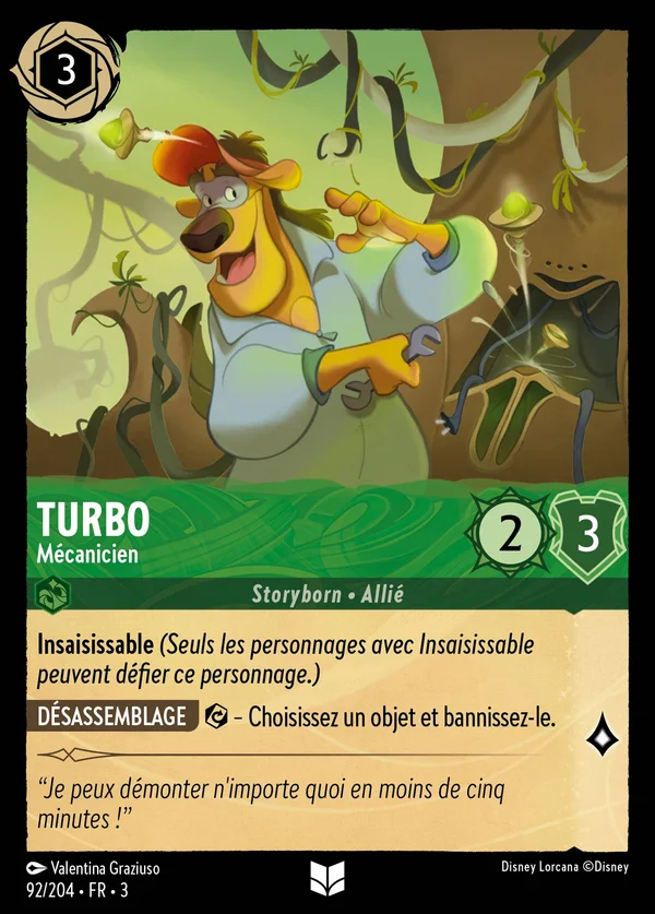 Turbo - Mécanicien — Disney Lorcana Personnage card from Into the Inklands