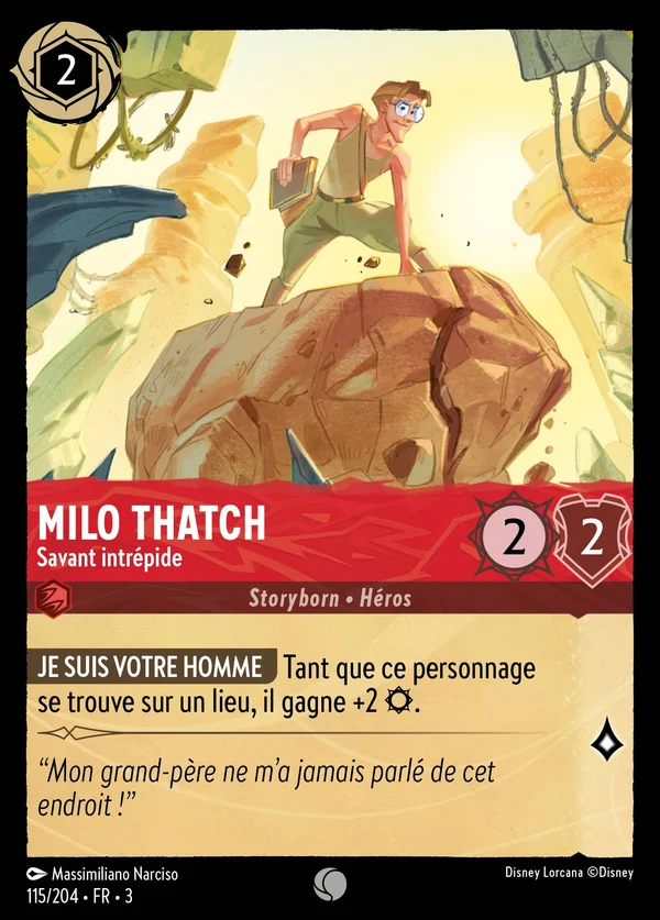 Milo Thatch - Savant intrépide — Disney Lorcana Personnage card from Into the Inklands