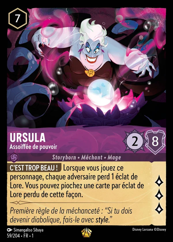 Ursula - Assoiffée de pouvoir — Disney Lorcana Personnage card from The First Chapter