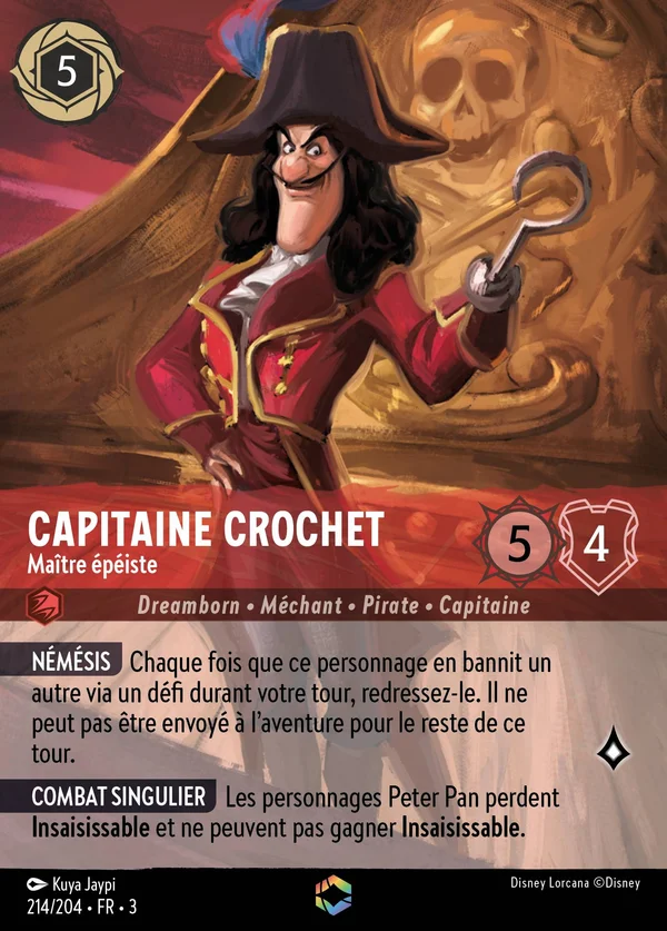 Capitaine Crochet - Maître épéiste — Disney Lorcana Personnage card from Into the Inklands