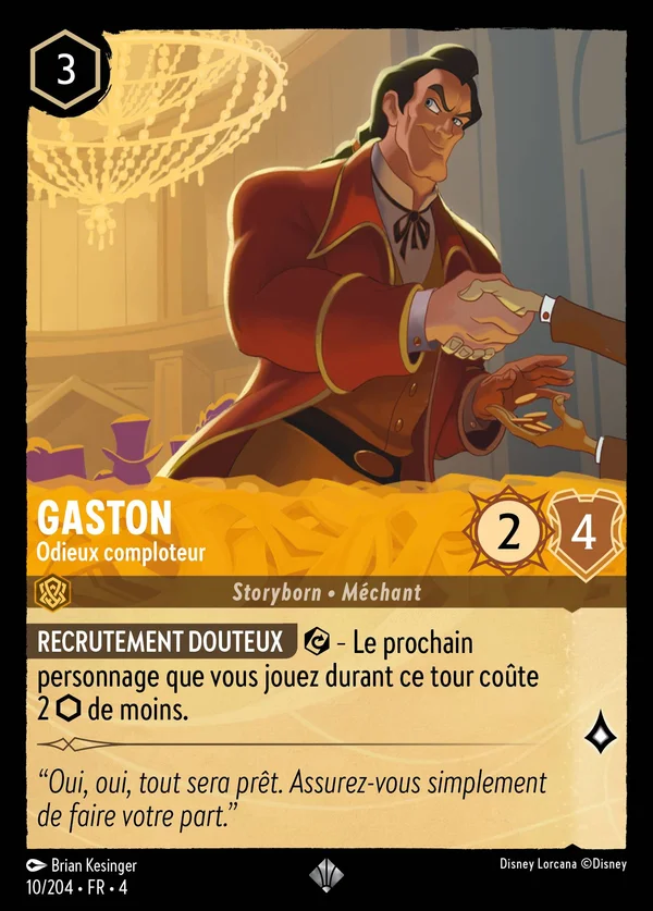 Gaston - Odieux comploteur — Disney Lorcana Personnage card from Ursula's Return
