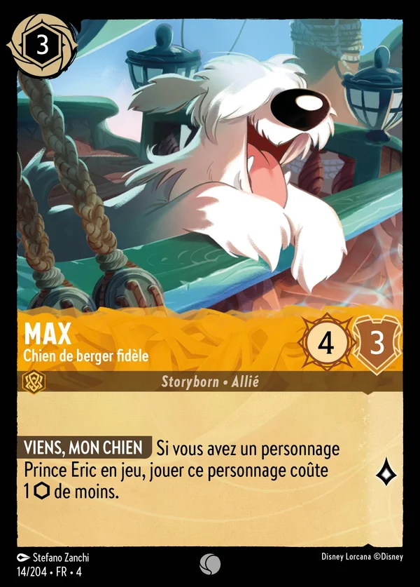 Max - Chien de berger fidèle — Disney Lorcana Personnage card from Ursula's Return