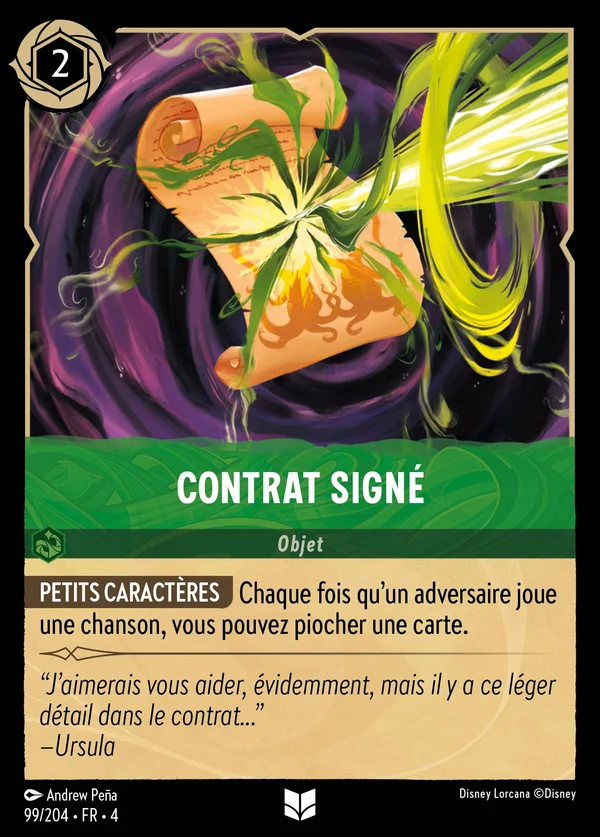 Contrat signé — Disney Lorcana Objet card from Ursula's Return
