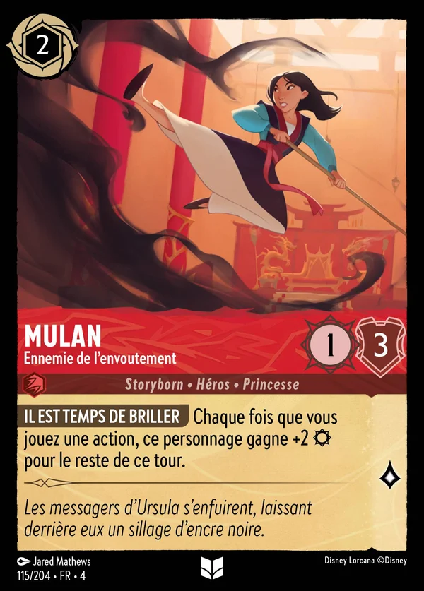 Mulan - Ennemie de l'envoutement — Disney Lorcana Personnage card from Ursula's Return