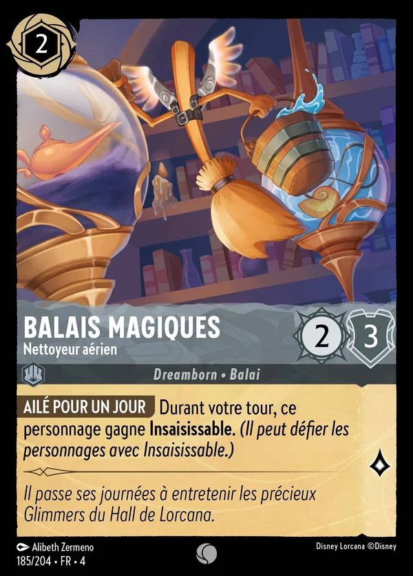Balais magiques - Nettoyeur aérien — Disney Lorcana Personnage card from Ursula's Return