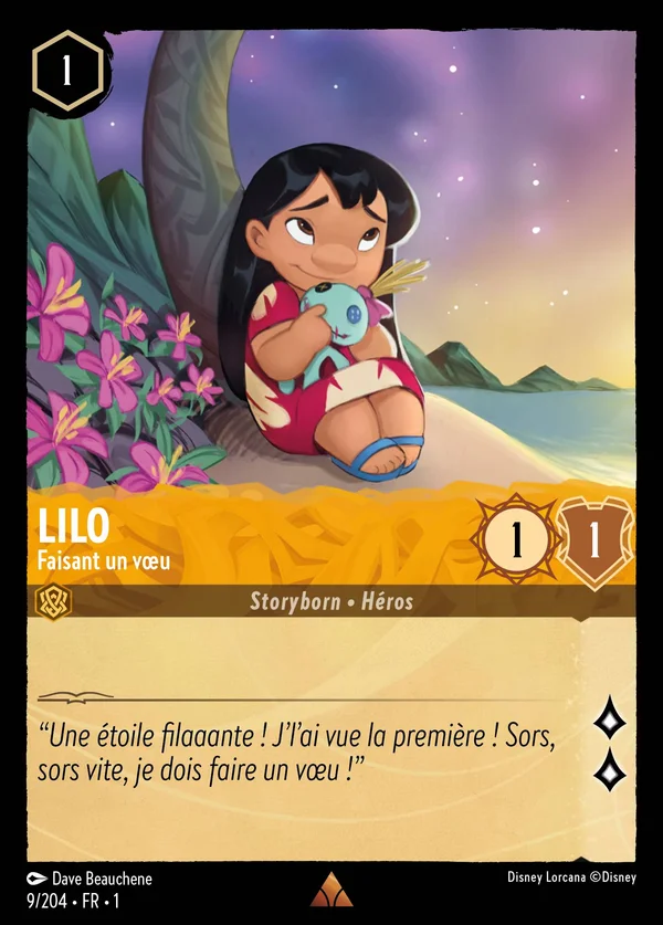 Lilo - Faisant un vœu — Disney Lorcana Personnage card from The First Chapter