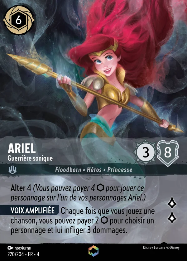 Ariel - Guerrière sonique — Disney Lorcana Personnage card from Ursula's Return