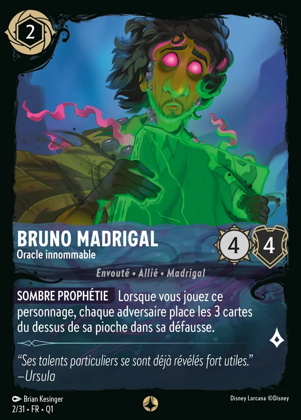 Bruno Madrigal - Oracle innomable — Disney Lorcana Personnage card from Illumineer's Quest: Deep Trouble