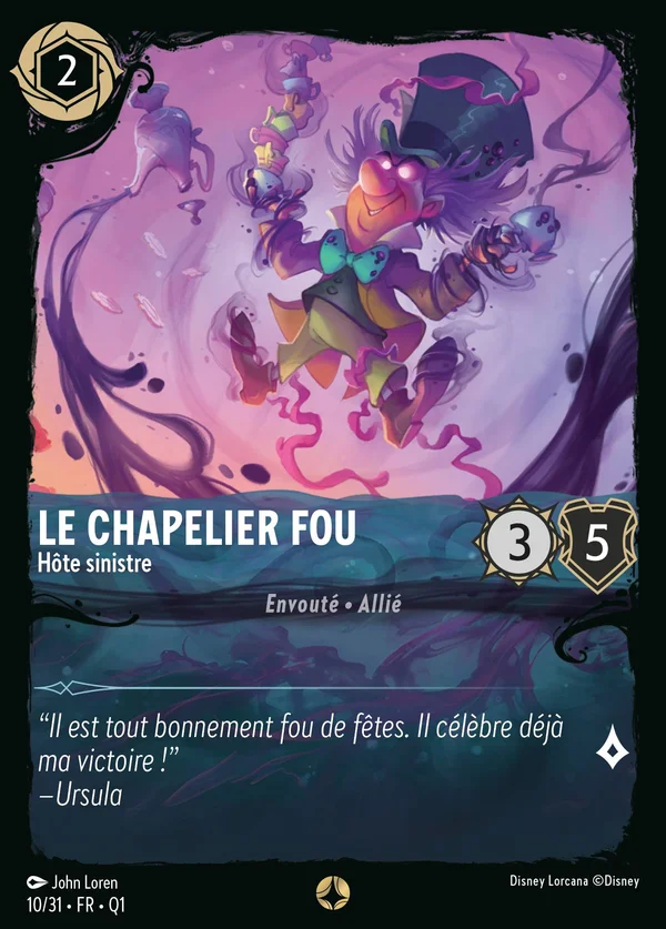 Le Chapelier Fou - Hôte sinistre — Disney Lorcana Personnage card from Illumineer's Quest: Deep Trouble