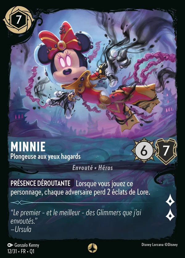 Minnie - Plongeuse aux yeux hagards — Disney Lorcana Personnage card from Illumineer's Quest: Deep Trouble