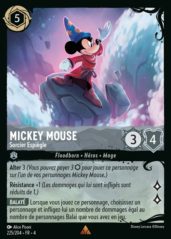 Mickey Mouse - Sorcier Espiègle — Disney Lorcana Personnage card from Ursula's Return
